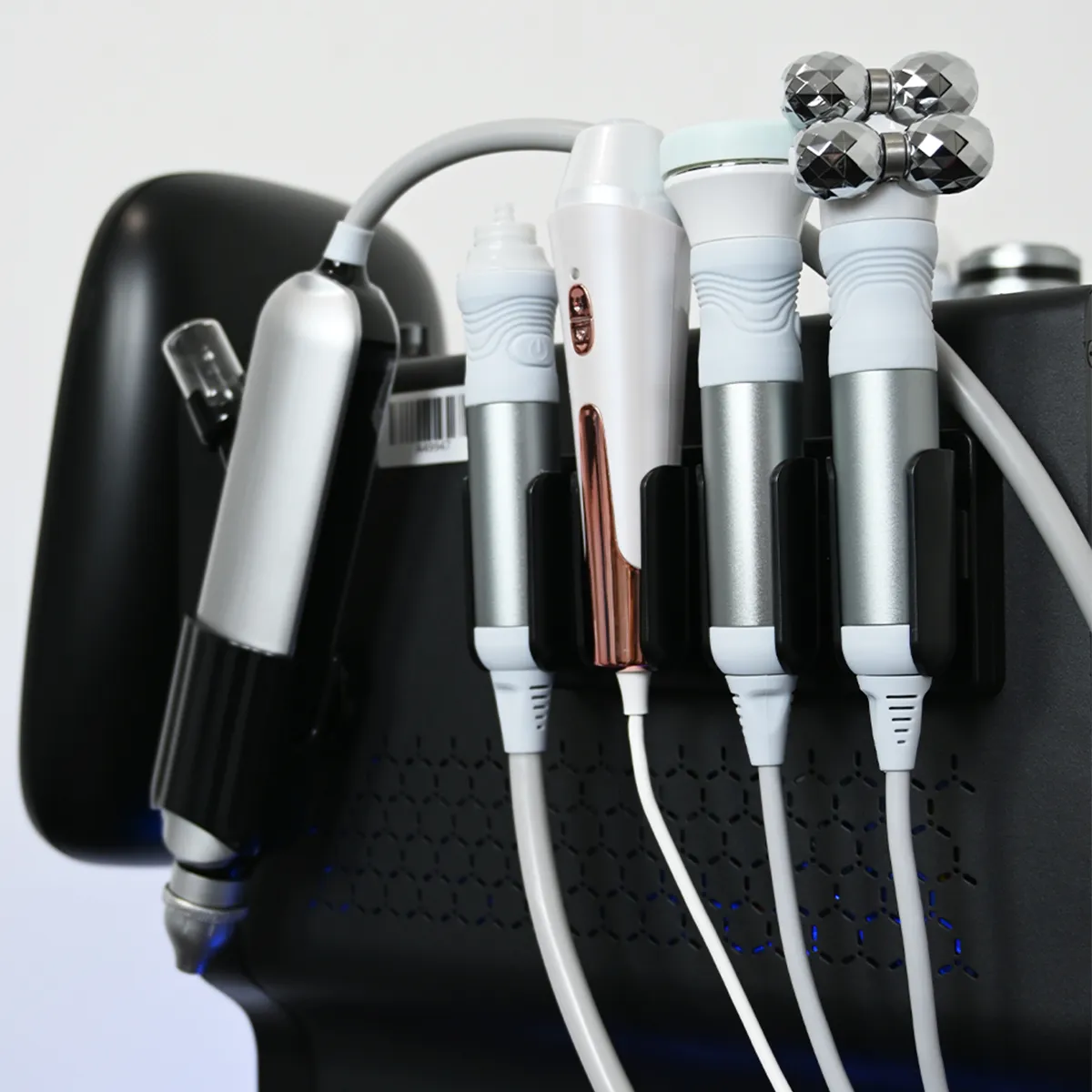 10 in 1 Hydradermabrasion Machine right handles detail, Aqua Peeling multi-functional probes