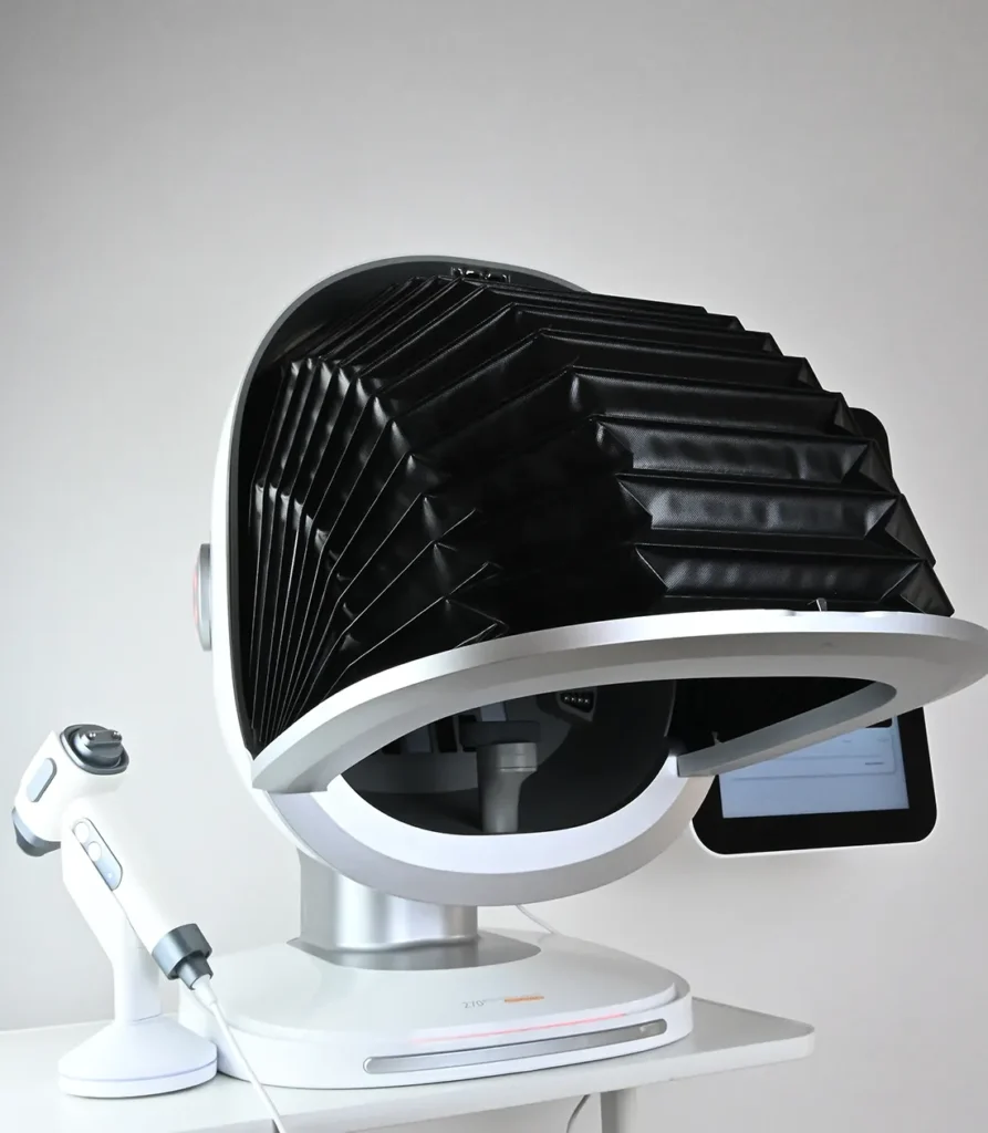 Intelligent skin analyzer with lens hood solving ambient light interference for accurate results