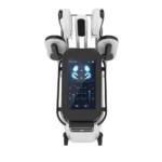 Electromagnetic Muscle Stimulation Machine top front view with touch screen and four treatment applicators