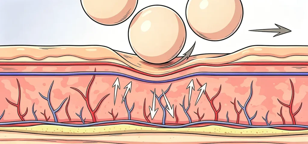 Inner ball cellulite roller massager vascular action diagram