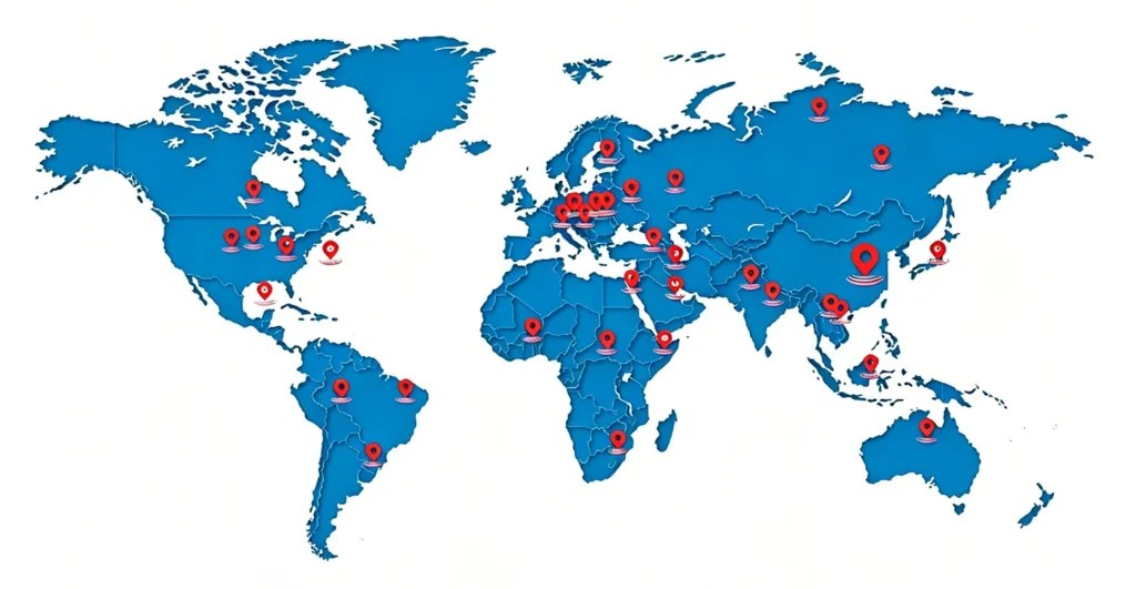 iqueentech global market distribution map - beauty machine worldwide sales network