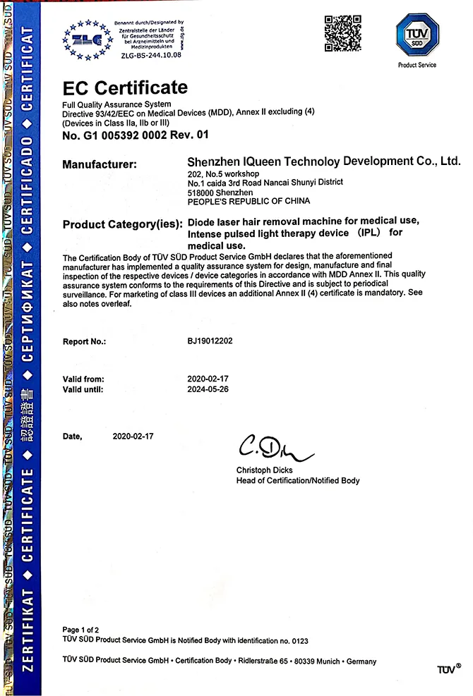 diode ipl laser hair removal machine eu ce certificate - iqueentech