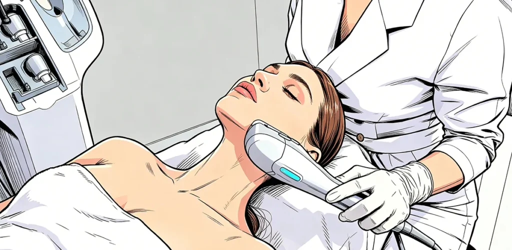 iqueentech non-surgical HIFU skin tightening treatment for facial lifting and anti-aging