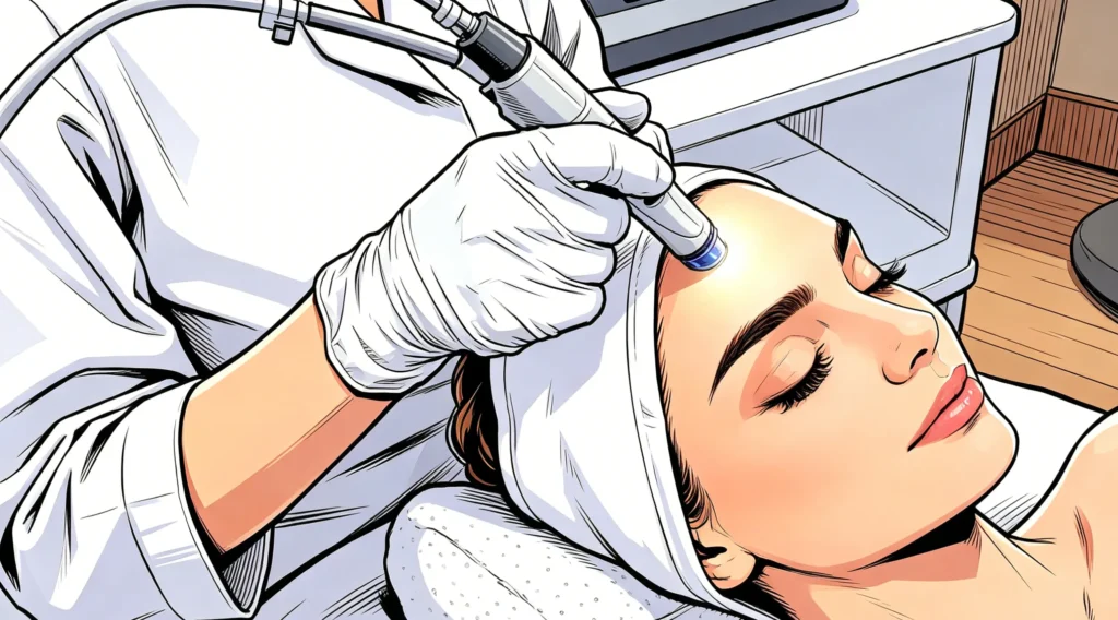 Hydradermabrasion skin cleansing treatment with professional device