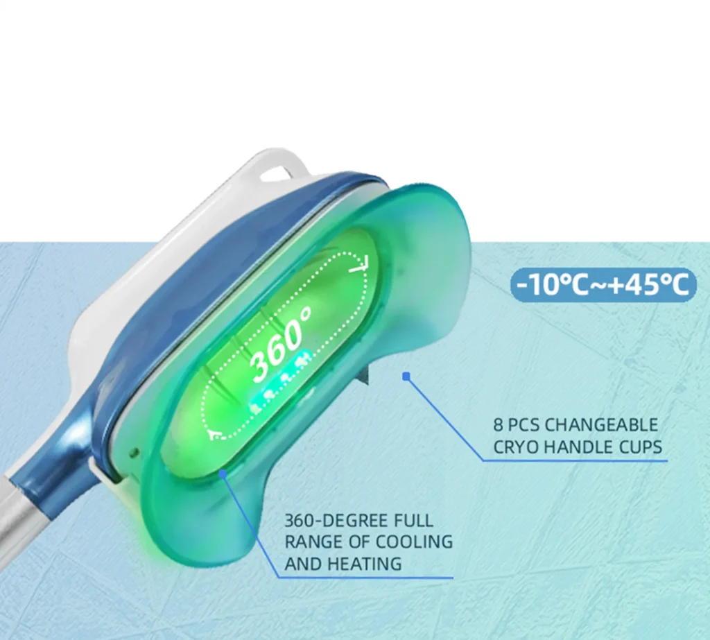 360° multifunctional cryolipolysis machine handle with full-surface cooling and heating for fat freezing