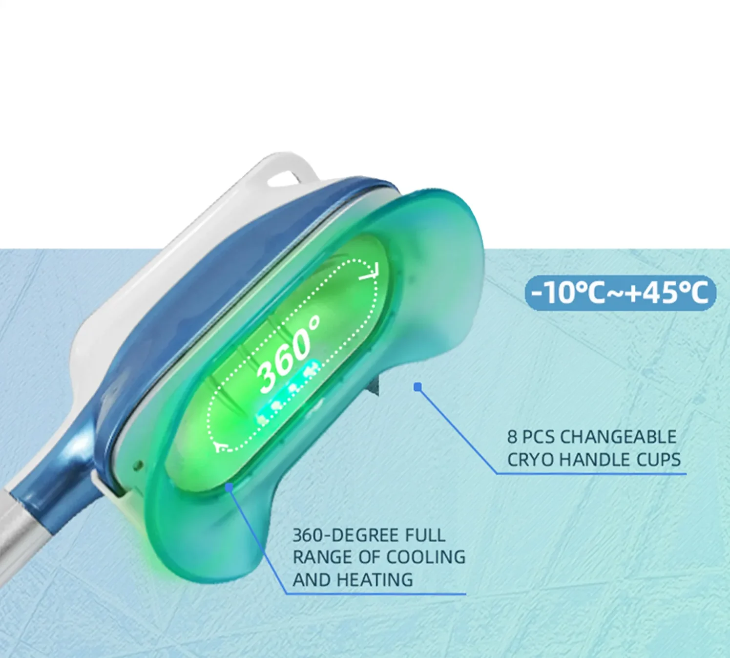 360° multifunctional cryolipolysis machine handle with full-surface cooling and heating for fat freezing