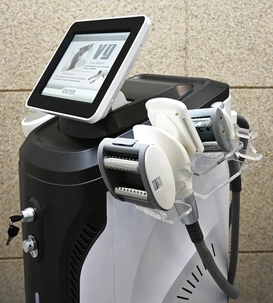 Vacuum Roller Slimming Machine with 40K Cavitation RF, Close-up Right Side Detailed View of Multifunctional Salon Beauty Equipment for Cellulite Reduction & Lymphatic Drainage