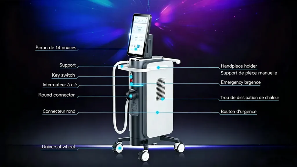 Machine laser diode professionnelle schéma détaillé composants épilation définitive
