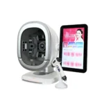 Vue latérale droite Analyseur de peau intelligent par IA équipé écran tactile et poignée micro-imager cutané