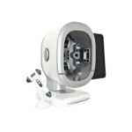 Vue latérale gauche Analyseur de peau intelligent par IA avec poignée micro-imager cutané et système caméra multi-spectres