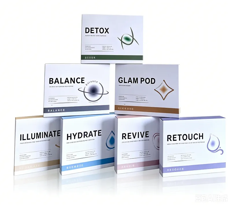 7 Types Oxygen Facial Treatment Consumable Pod Kits for Oxygen Facial Machine, Professional Salon Skin Care Kits Including Illuminate, Balance, Detox, Hydrate, Revive, Retouch, Glam Pod