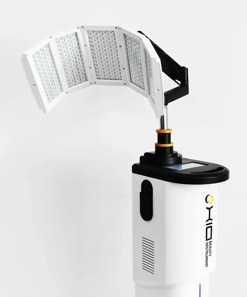 7 colors LED photodynamic therapy machine close-up, foldable PDT facial skin care beauty equipment for salon skin rejuvenation acne treatment
