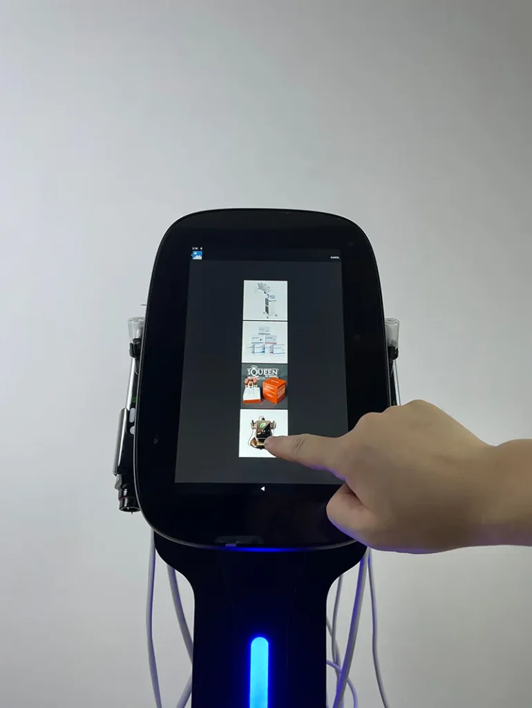 Step 14 for Skin Analysis System configuration on Hydro Dermabrasion Facial Machine, select the recommended product image that needs to be added