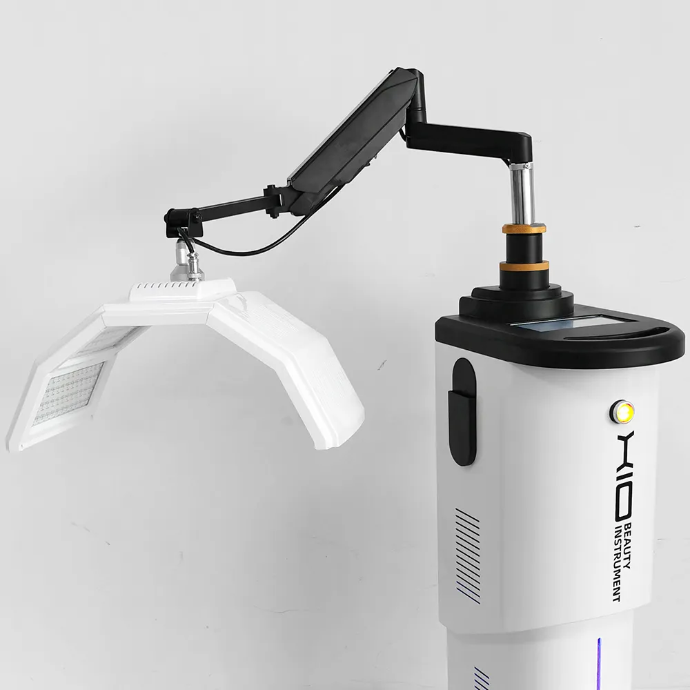 Triaxial adjustable arm display of 7 colors photodynamic therapy machine, multi-angle rotatable PDT LED facial beauty equipment for salon skin care rejuvenation