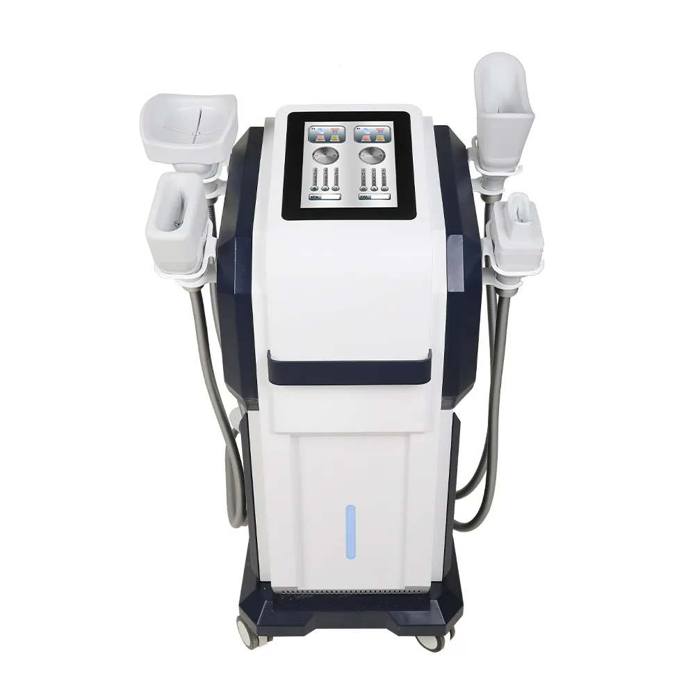 Appareil Cryolipolyse vue de dessus 4 poignées refroidissement 360°, appareil minceur professionnel perte de graisse institut esthétique