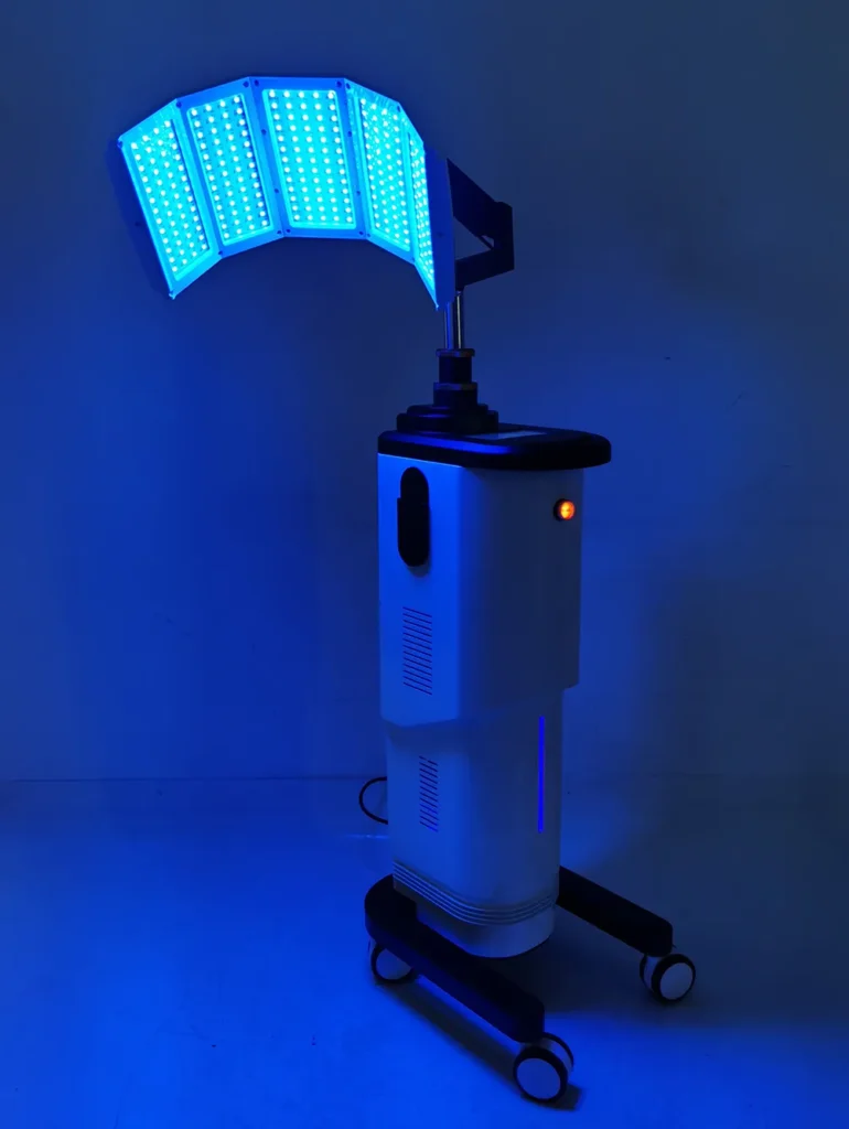 Appareil luminothérapie 7 couleurs photodynamique panneau LED lumière bleue active équipement esthétique sur roulettes