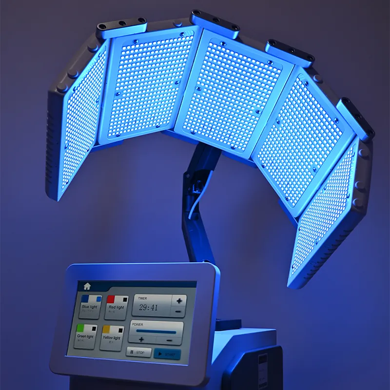 LED Light Therapy Machine with blue LED light panel, PDT photodynamic acne treatment device for oily breakout-prone skin in professional beauty salons