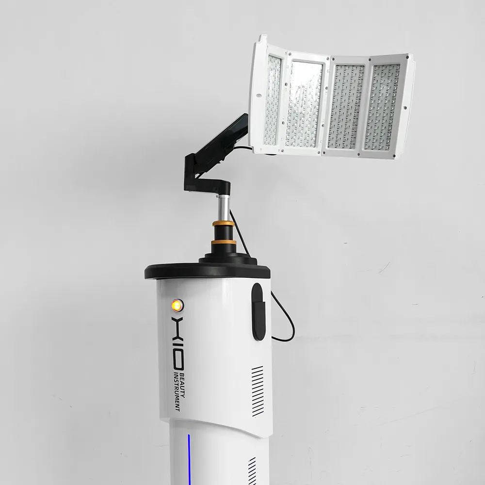 Unfolded LED lamp hood display of 7 colors photodynamic therapy machine, professional PDT LED facial beauty equipment for salon skin rejuvenation, acne and pigment treatment