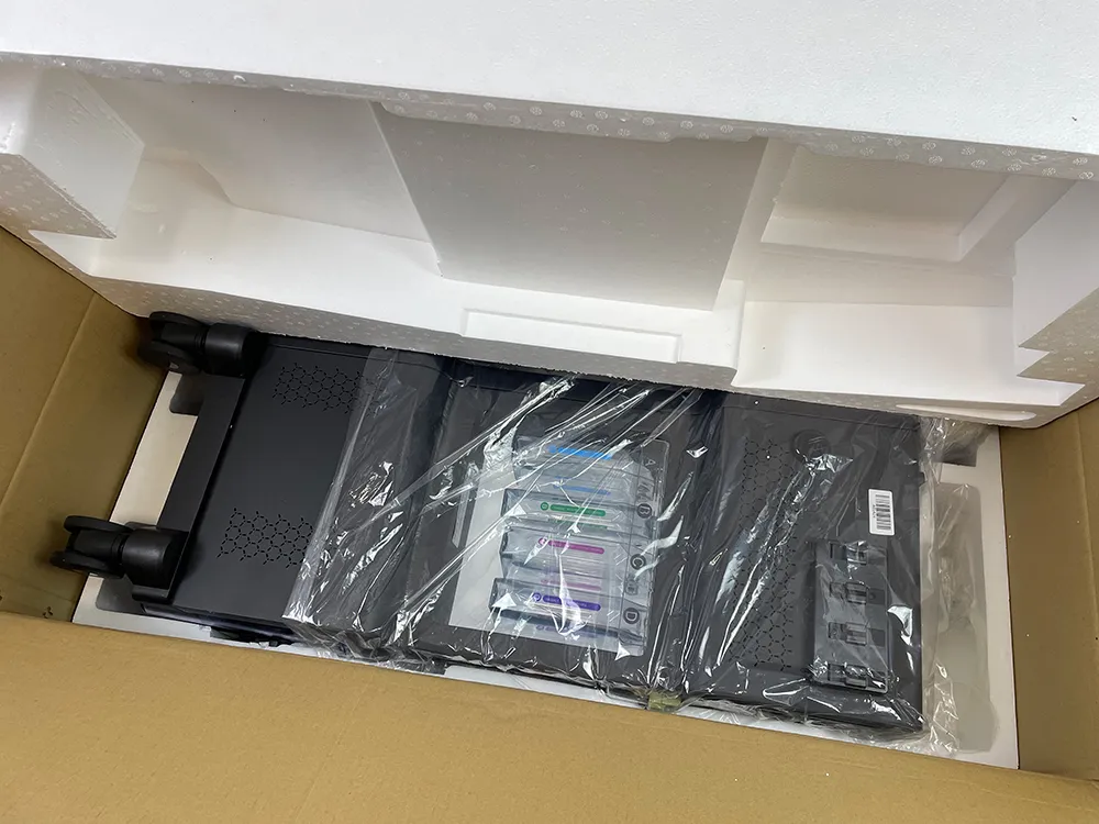 Unpacking shot of 10 in 1 hydrodermabrasion machine, export carton with shockproof foam packaging for salon facial equipment