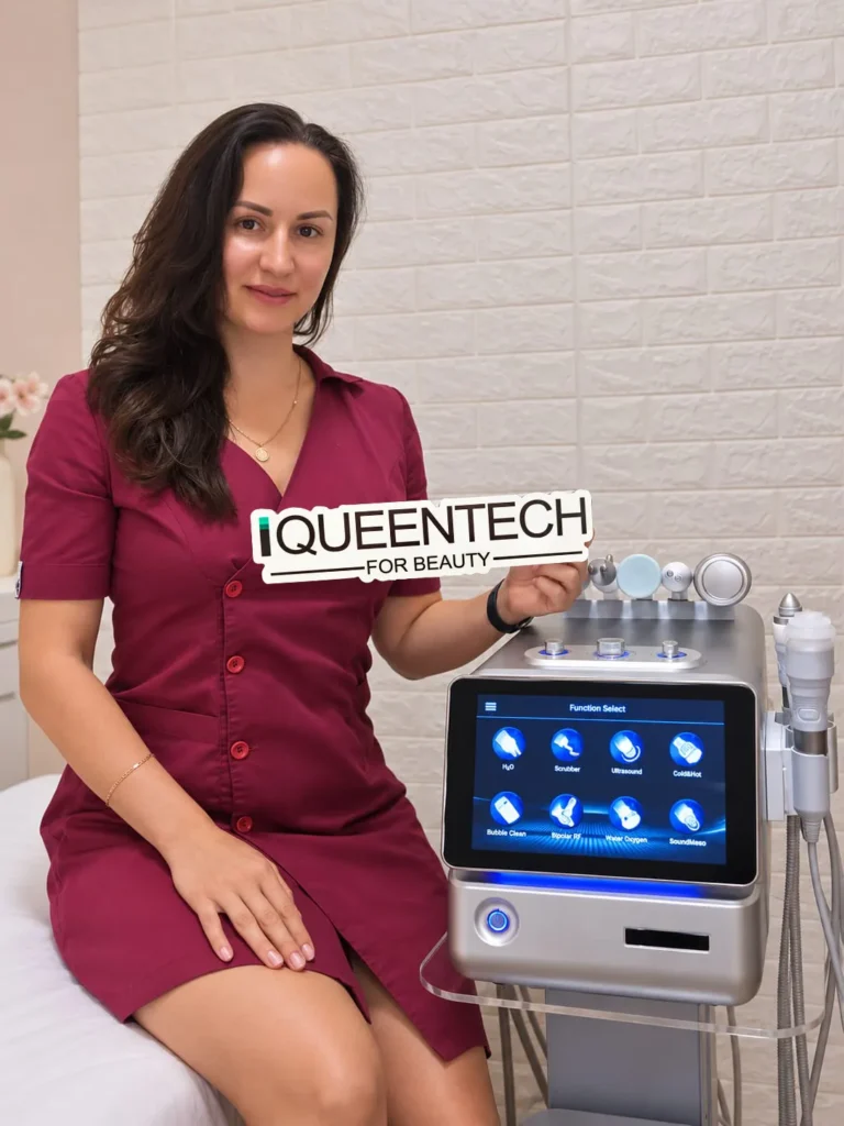 Client feedback photo of Smart Ice Blue Portable Hydro Dermabrasion Machine in beauty salon