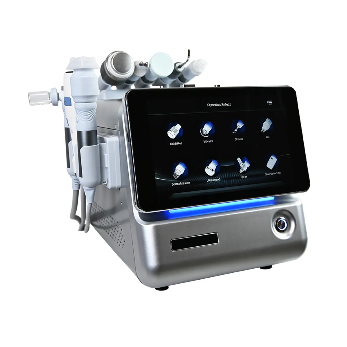 Smart Ice Blue Portable Hydro Dermabrasion Machine Left View Multifunctional Facial Skin Care Beauty Equipment
