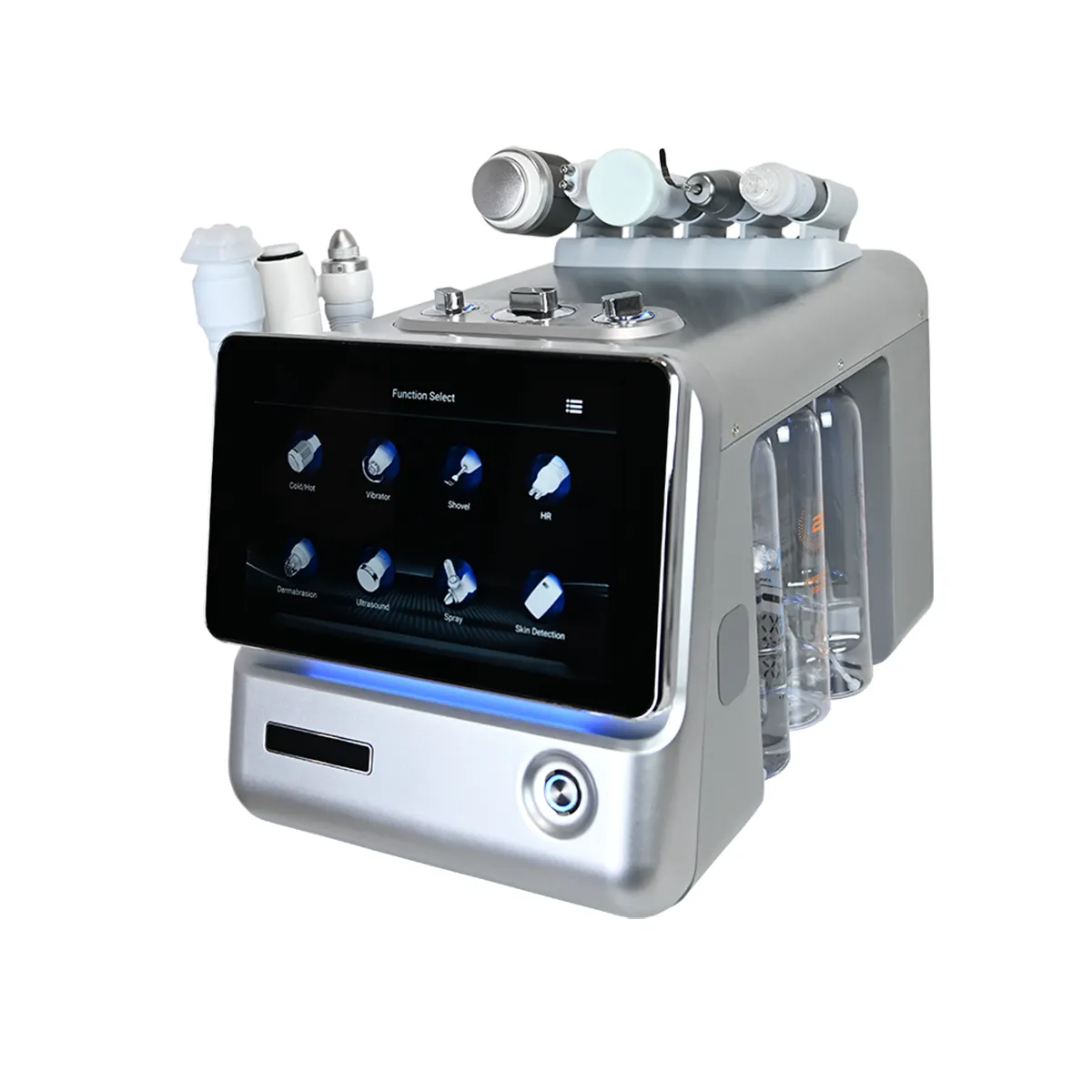 Smart Ice Blue Portable Hydro Dermabrasion Machine Side View Multifunctional Facial Beauty Machine