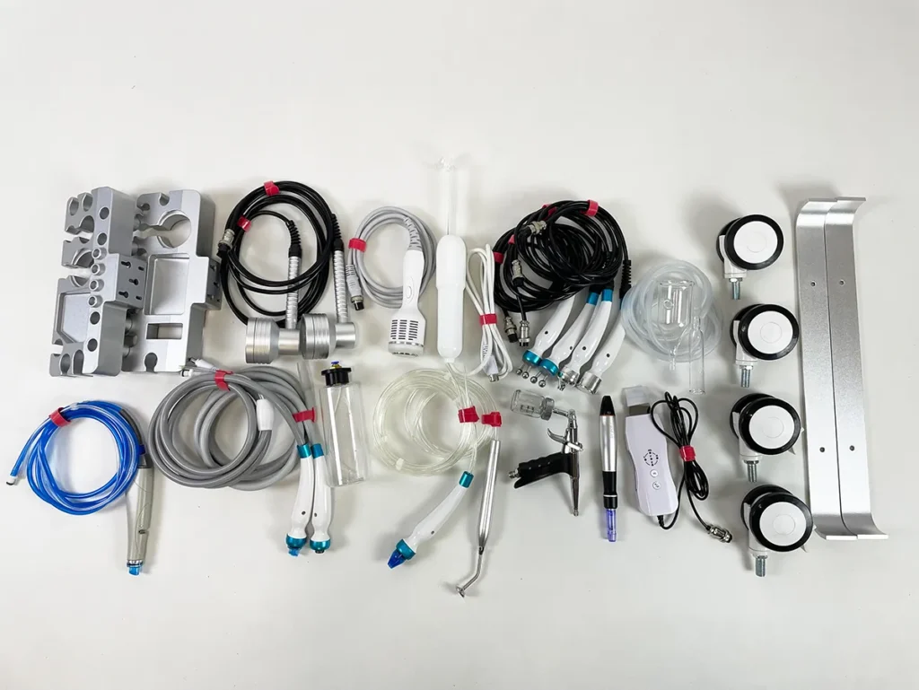 Full set accessories and handpieces for 15 in 1 Hydradermabrasion Machine