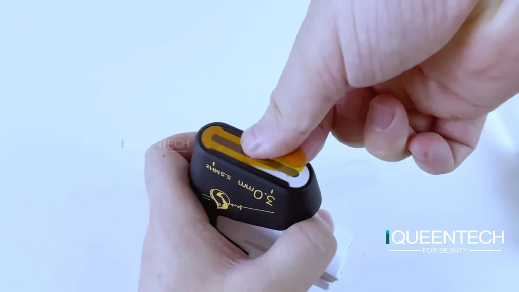 Apply sealing sticker for 15RS cartridges of 25D 360 MAX HIFU machine