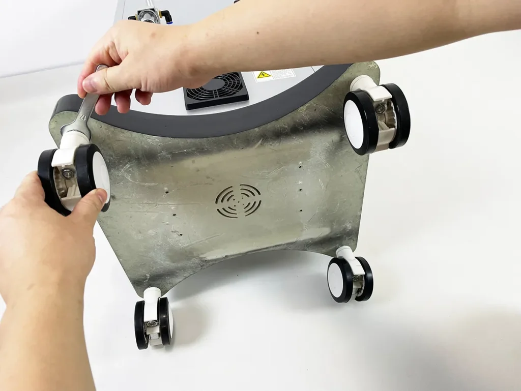 Install casters for 15 in 1 Hydradermabrasion Machine