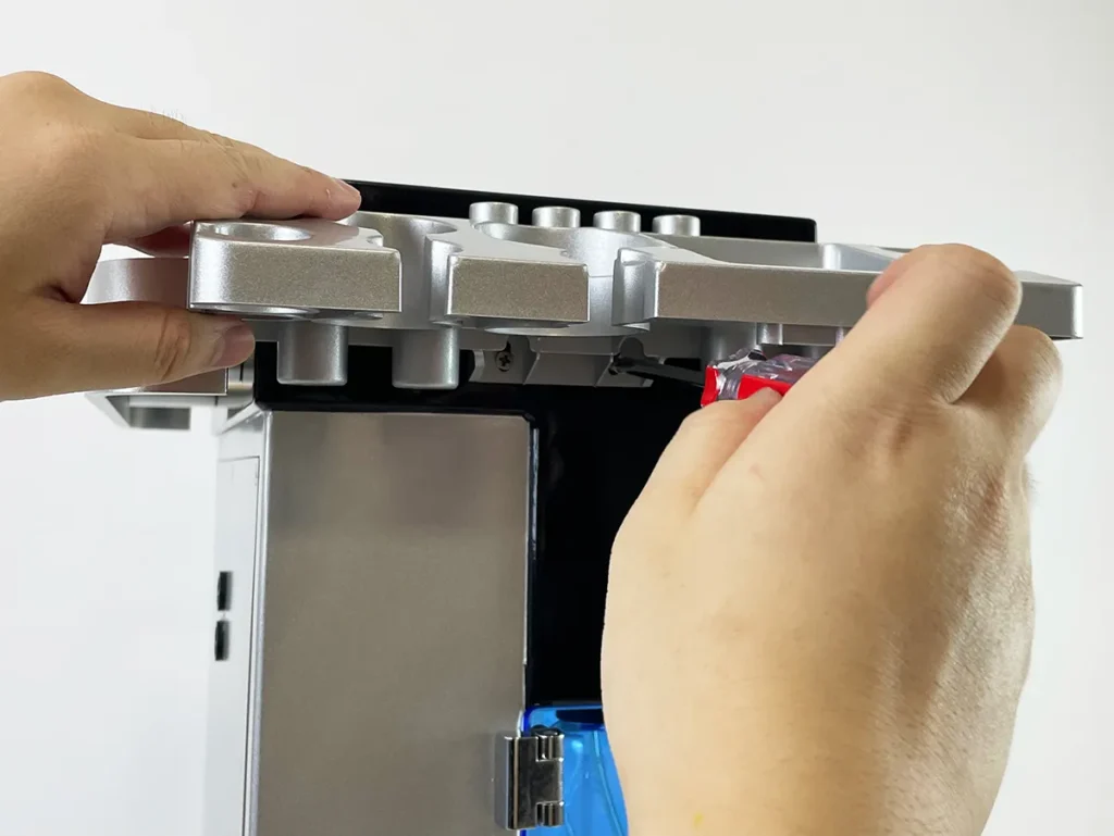 Install left handle bracket for 15 in 1 Hydradermabrasion Machine