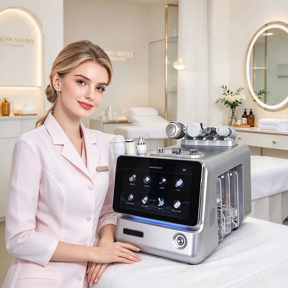 Portable Hydro Dermabrasion Machine Smart Ice Blue Pro, professional hydrafacial skin care machine for salon deep facial cleansing