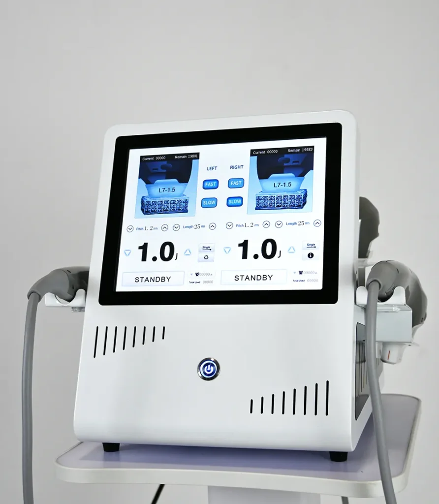 Machine HIFU 7D Visage Portable écran tactile, interface de réglage de l’énergie pour soins visage et corps