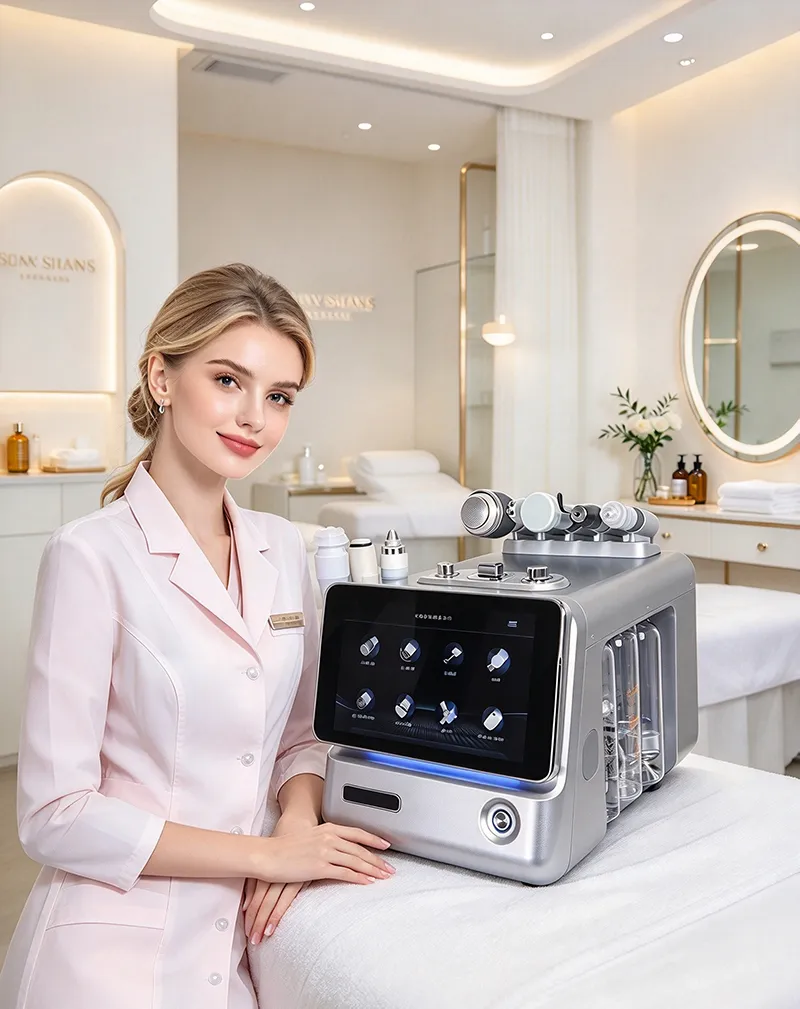 Portable Hydro Dermabrasion Machine Smart Ice Blue Pro, professional hydrafacial skincare machine for beauty salon deep facial treatment