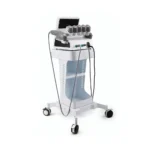 Back view of 7D Portable HIFU machine on rolling trolley, professional salon facial anti-aging skin tightening beauty equipment