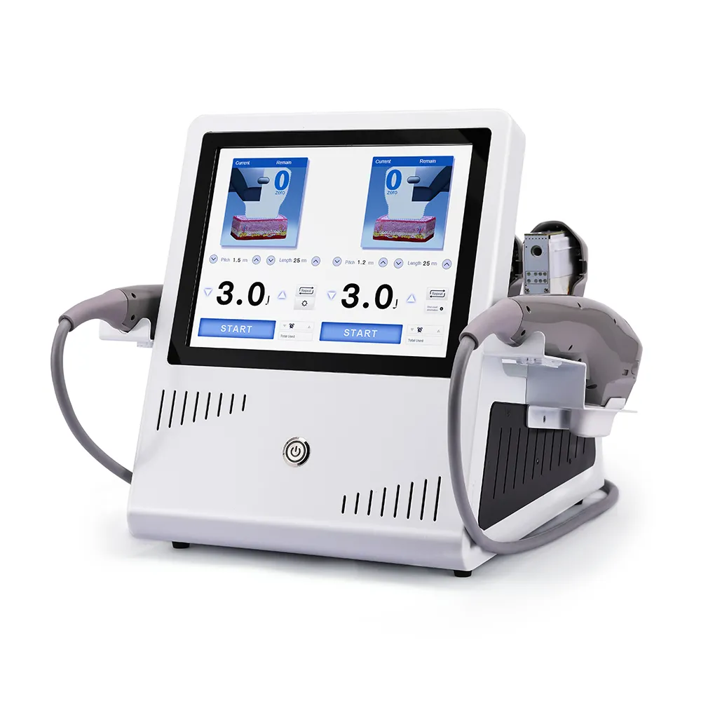 Right side view of 7D Portable HIFU machine professional facial anti-aging skin tightening beauty equipment