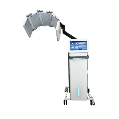 Vertical LED light therapy machine, professional PDT photodynamic facial light device with curved foldable LED panel for salon facial skincare treatment